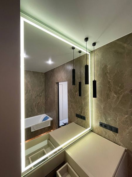 Дзеркало велике 1200х1600 мм з LED-підсвічуванням 095-07 фото
