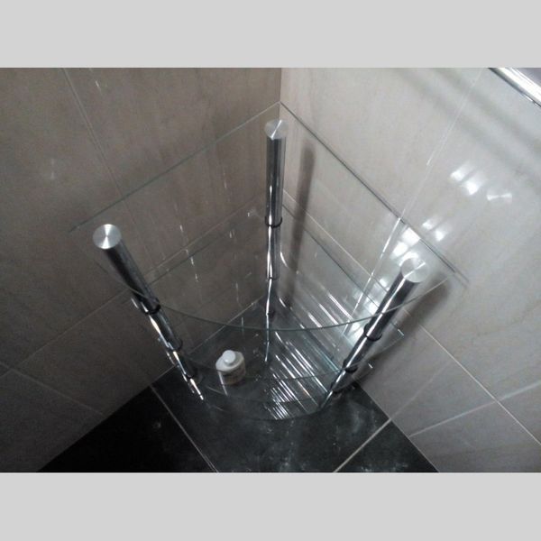 Кутова етажерка зі скла 300х300х750 мм 5522-25 фото
